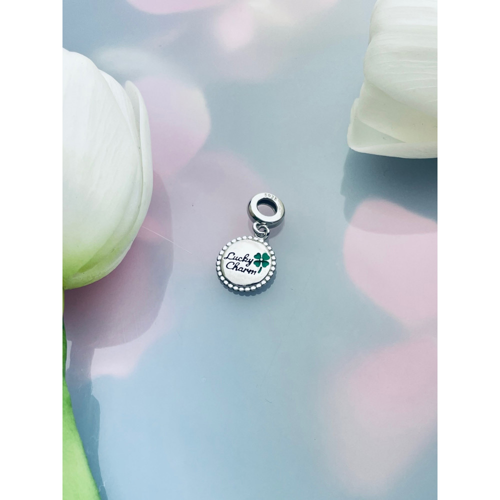 vierblättriges Kleeblatt 925 Silber Damen Kinder Anhänger Charms