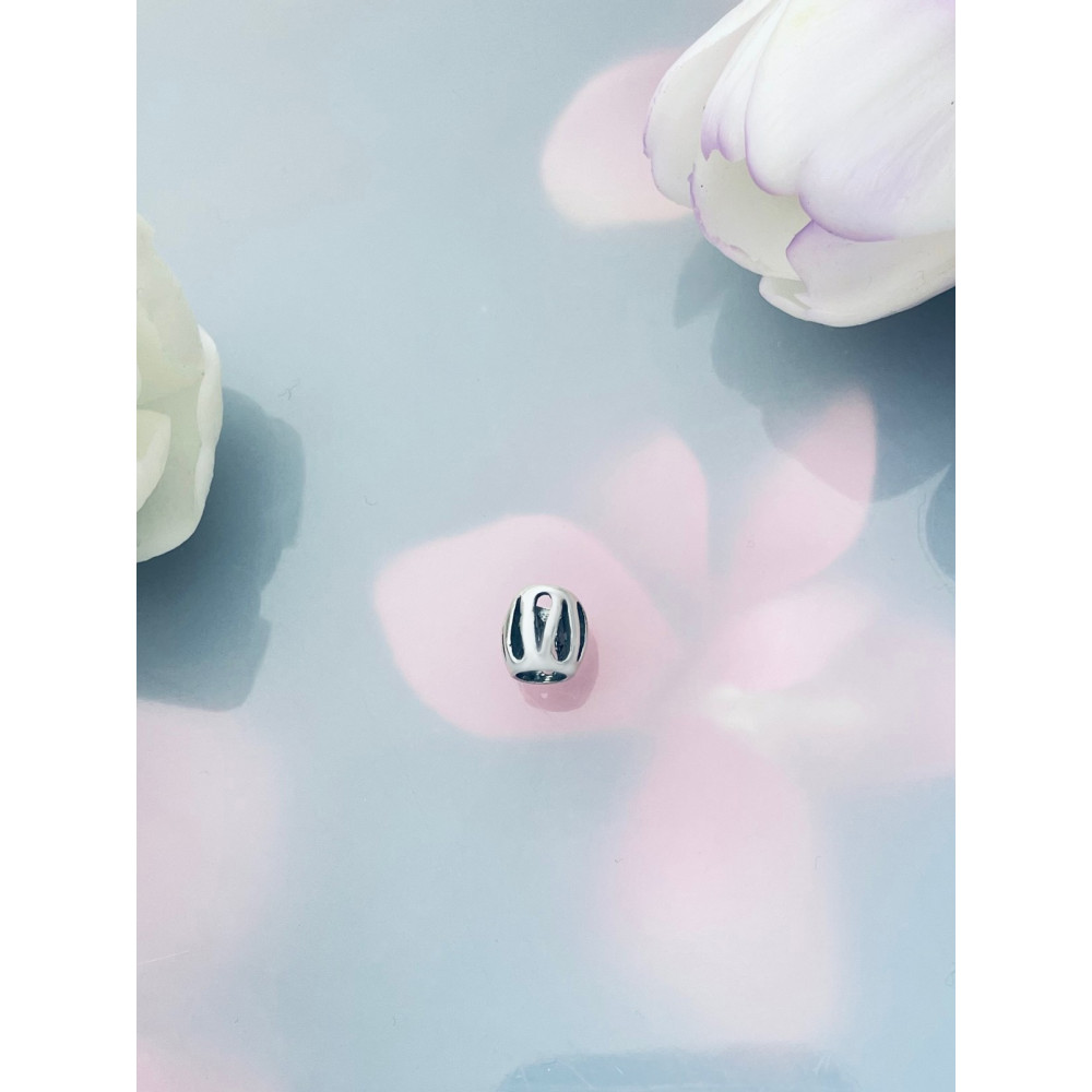 Srebrny koralik zawieszka charms ażurowa vintage