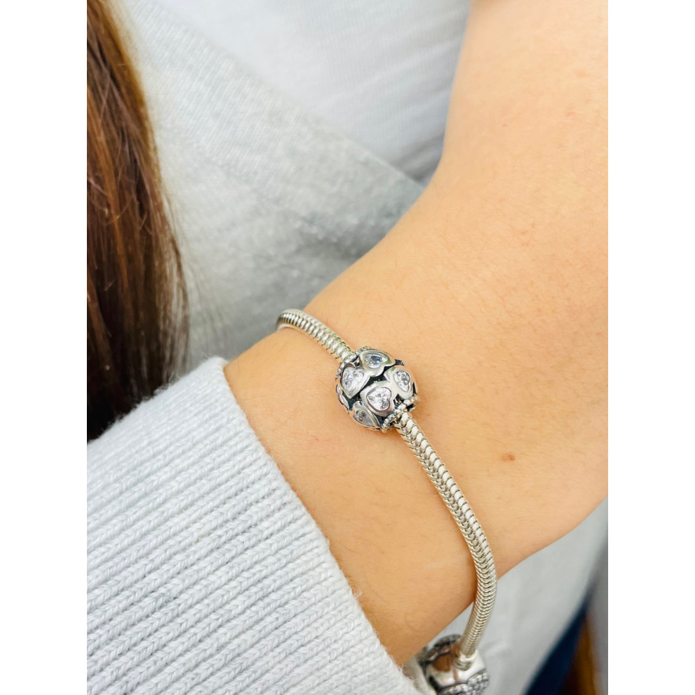 Herz 925 Silber Damen Kinder Anhänger Charms mit Zirkonia