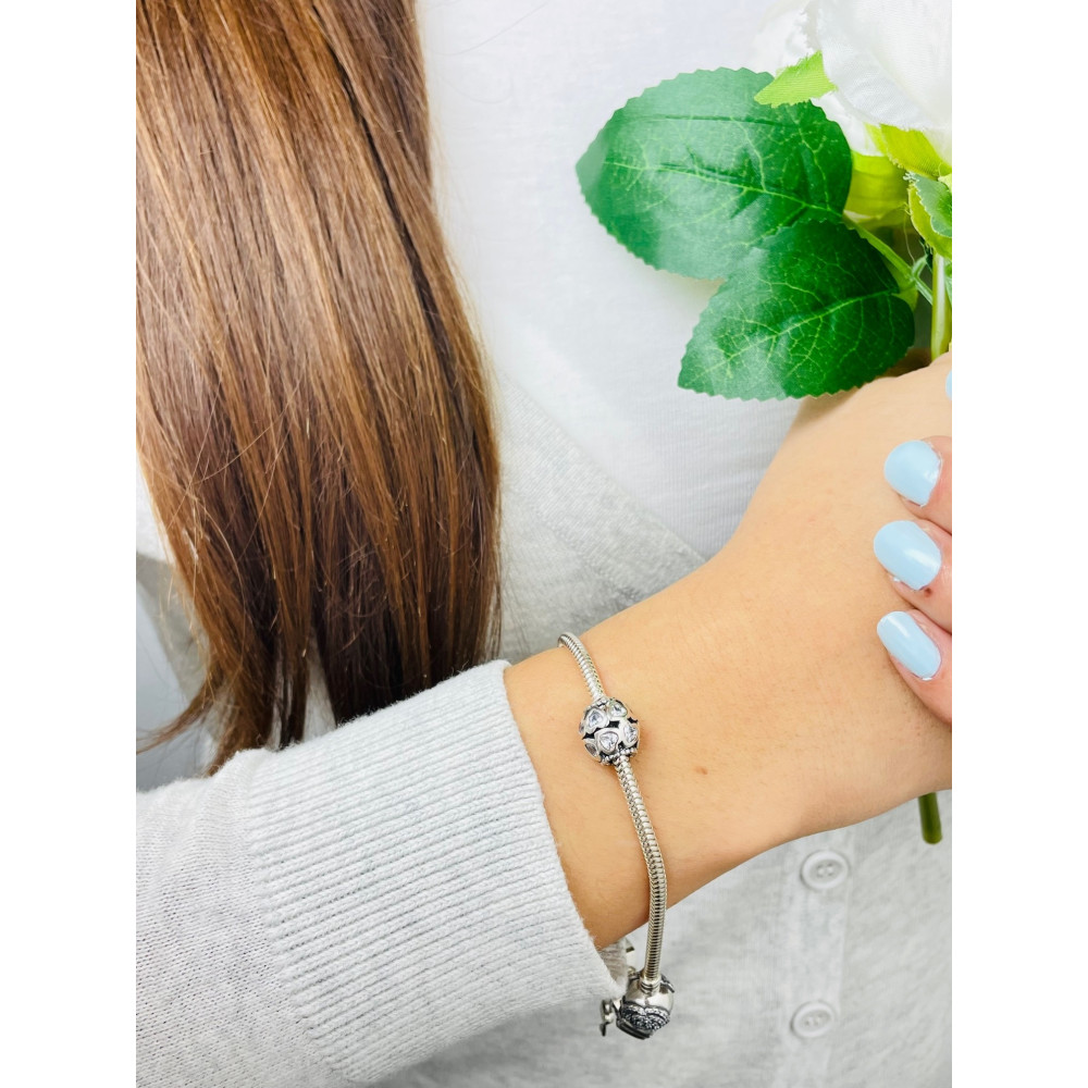 Herz 925 Silber Damen Kinder Anhänger Charms mit Zirkonia