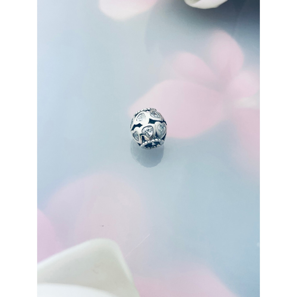 Herz 925 Silber Damen Kinder Anhänger Charms mit Zirkonia