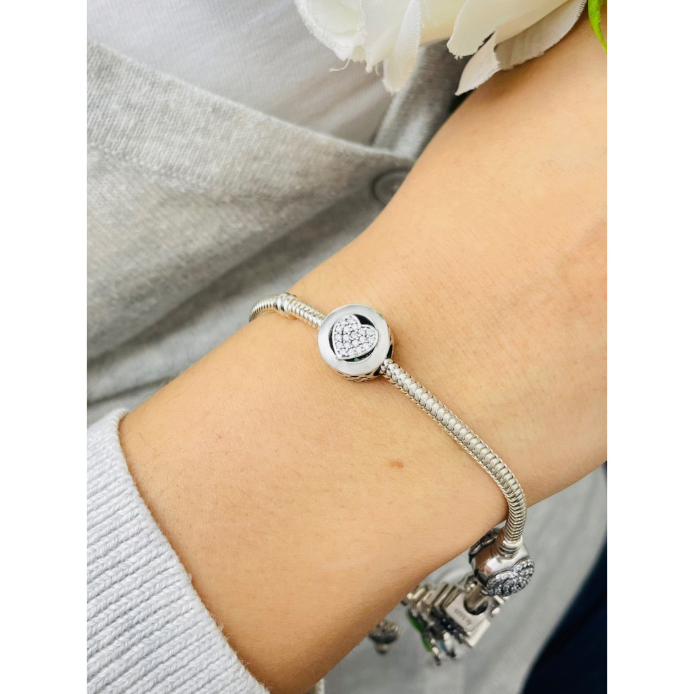 Herz 925 Silber Damen Kinder Anhänger Charms mit Zirkonia