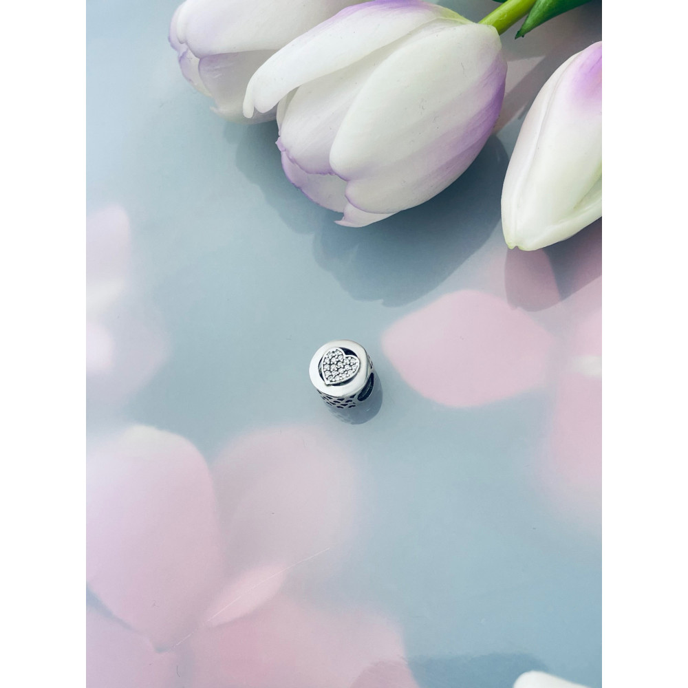 Herz 925 Silber Damen Kinder Anhänger Charms mit Zirkonia