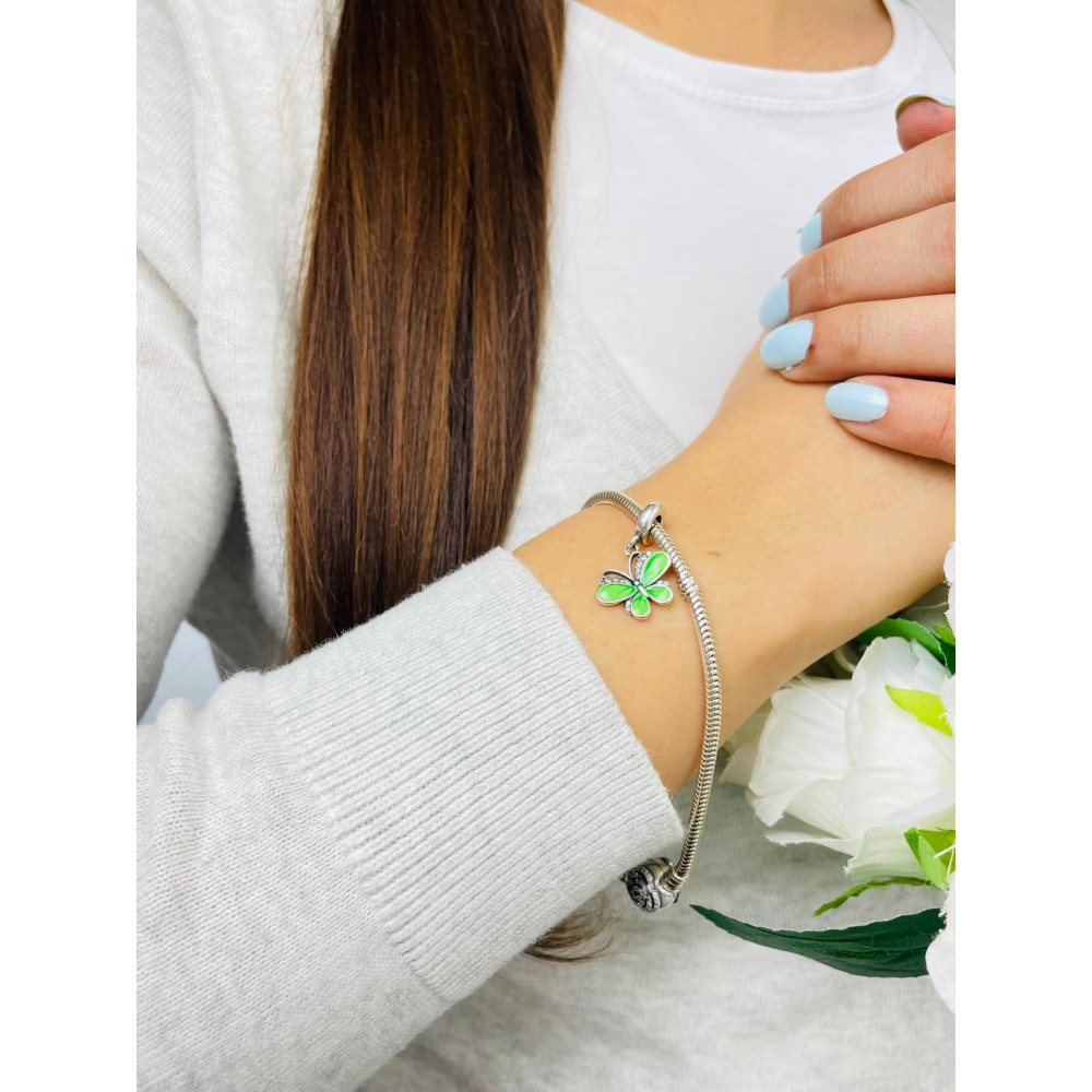 Schmetterling 925 Silber Damen Kinder Anhänger Charms mit Zirkonia