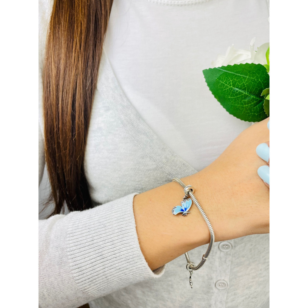 Schmetterling 925 Silber Damen Kinder Anhänger Charms mit Zirkonia