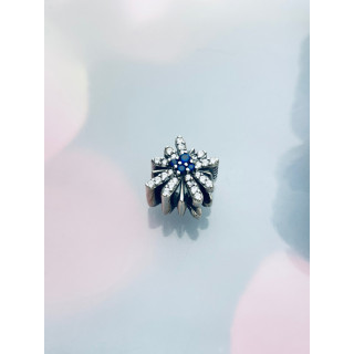 Blume 925 Silber Damen Kinder Anhänger Charms mit Zirkonia