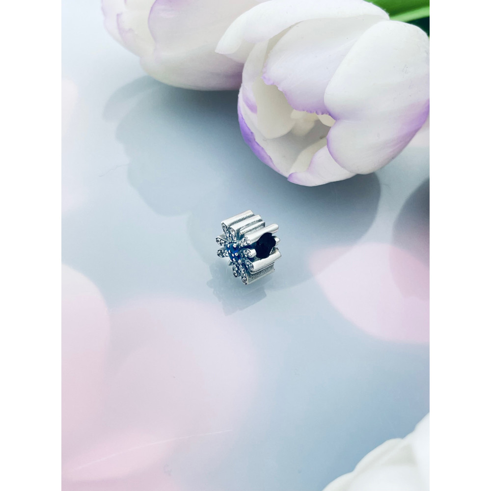 Blume 925 Silber Damen Kinder Anhänger Charms mit Zirkonia