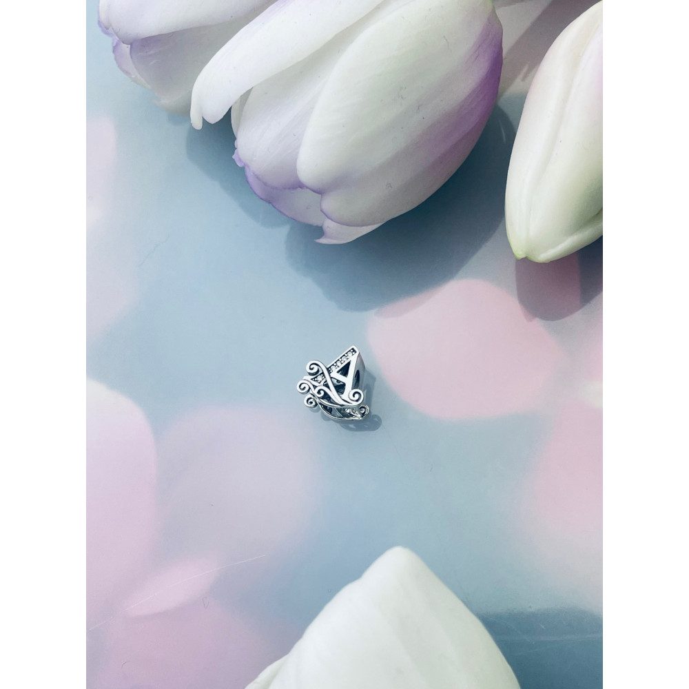 Buchstabe A 925 Silber Damen Kinder Anhänger Charms mit Zirkonia