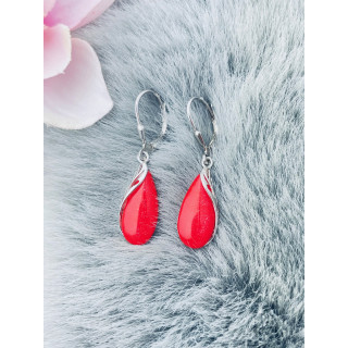 925 Silber Ohrringe mit Korallenstein