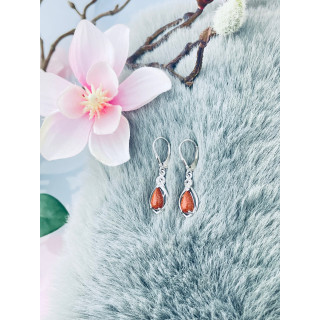 Srebrne kolczyki wiszące krople z cyrkoniami Piasek Pustyni