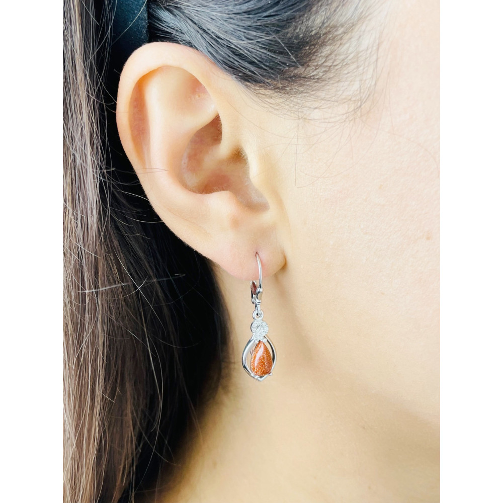 925 Silber Ohrringe mit Zirkonia Wüstenstreifen