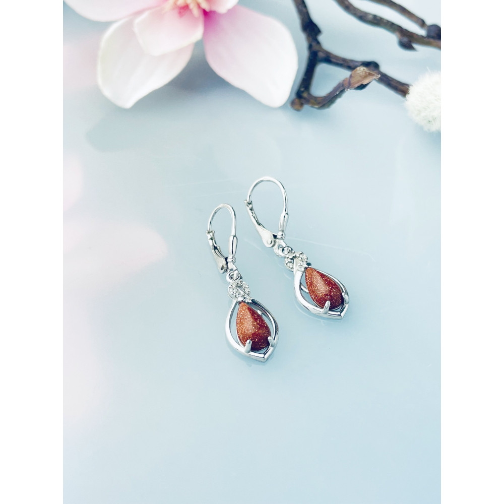 925 Silber Ohrringe mit Zirkonia Wüstenstreifen