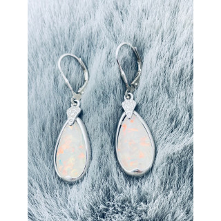 925 Silber Ohrringe mit Zirkonia Opalstein