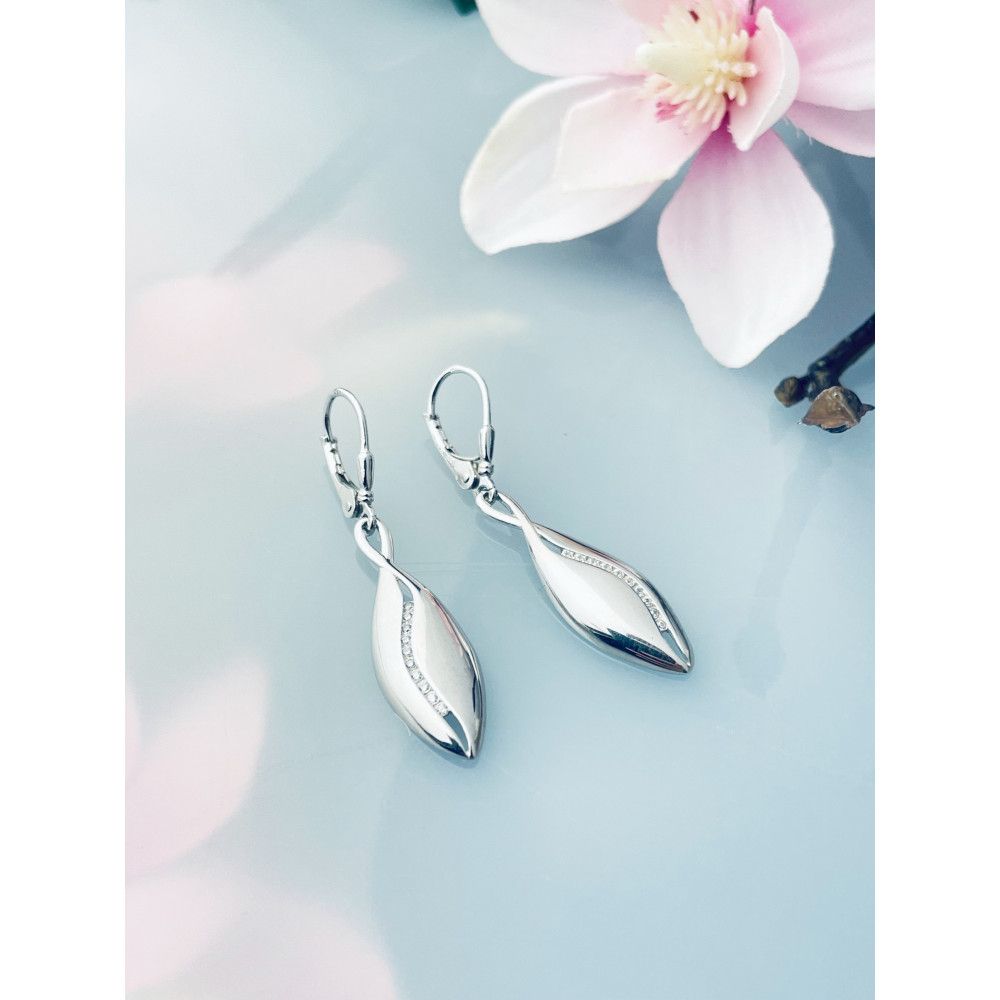 copy of Złote kolczyki przecinki z cyrkoniami