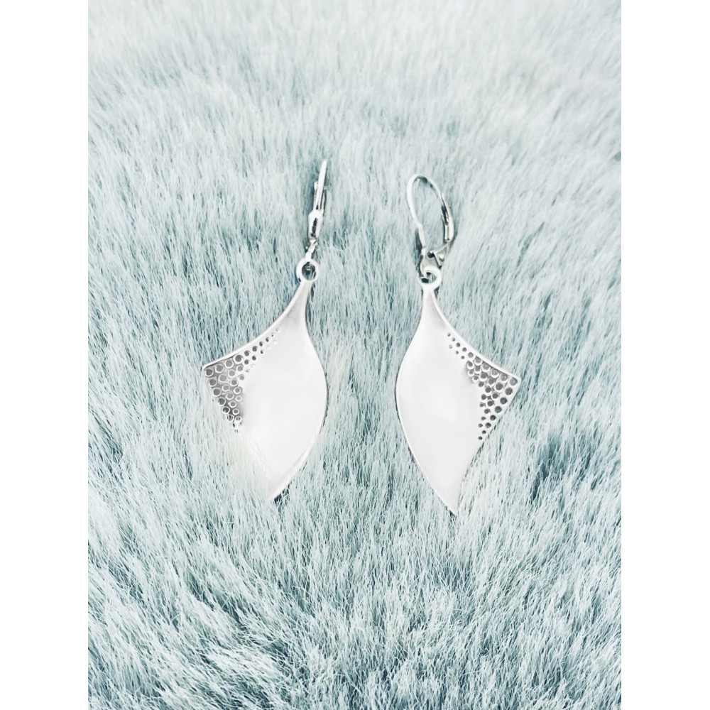 Welle 925 Silber Ohrringe Damen