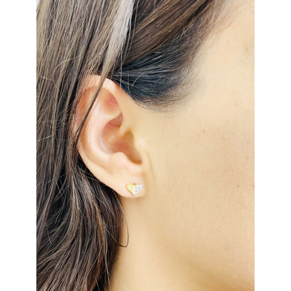Gold Ohrringe Mit Zirconia Herzen Ohrhänger Ohrstecker Ohrschmuck Gelbgold