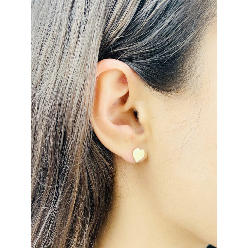 Ohrringe Herzen Ohrhänger Ohrstecker Ohrschmuck Gelbgold Paar