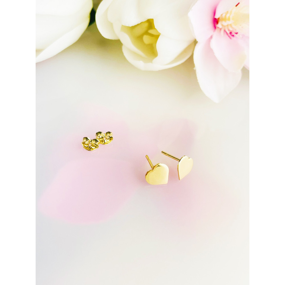 Ohrringe Herzen Ohrhänger Ohrstecker Ohrschmuck Gelbgold Paar