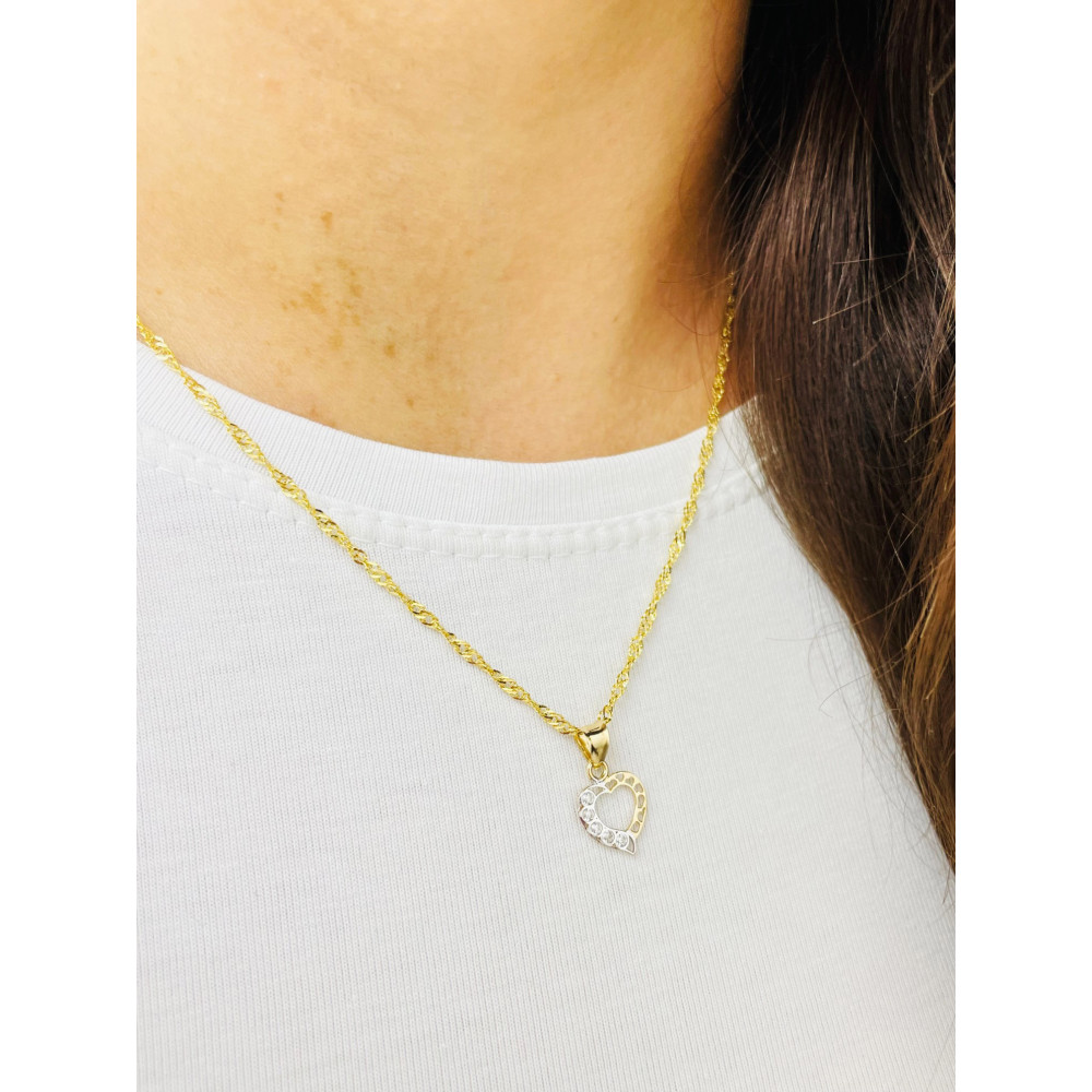 Anhänger Kettenanhänger Gelbgold Goldanhänger Herz mit Zirkonia 585er 14KT