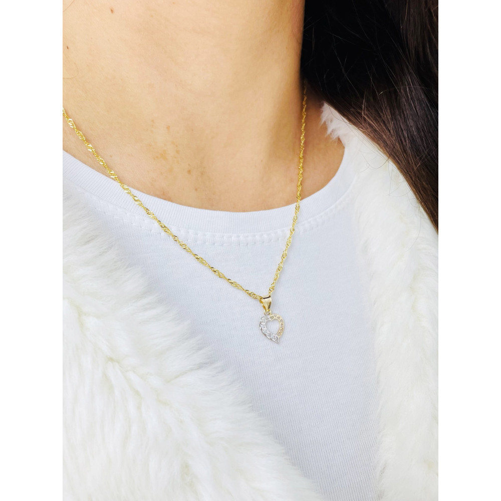 Anhänger Kettenanhänger Gelbgold Goldanhänger Herz mit Zirkonia 585er 14KT