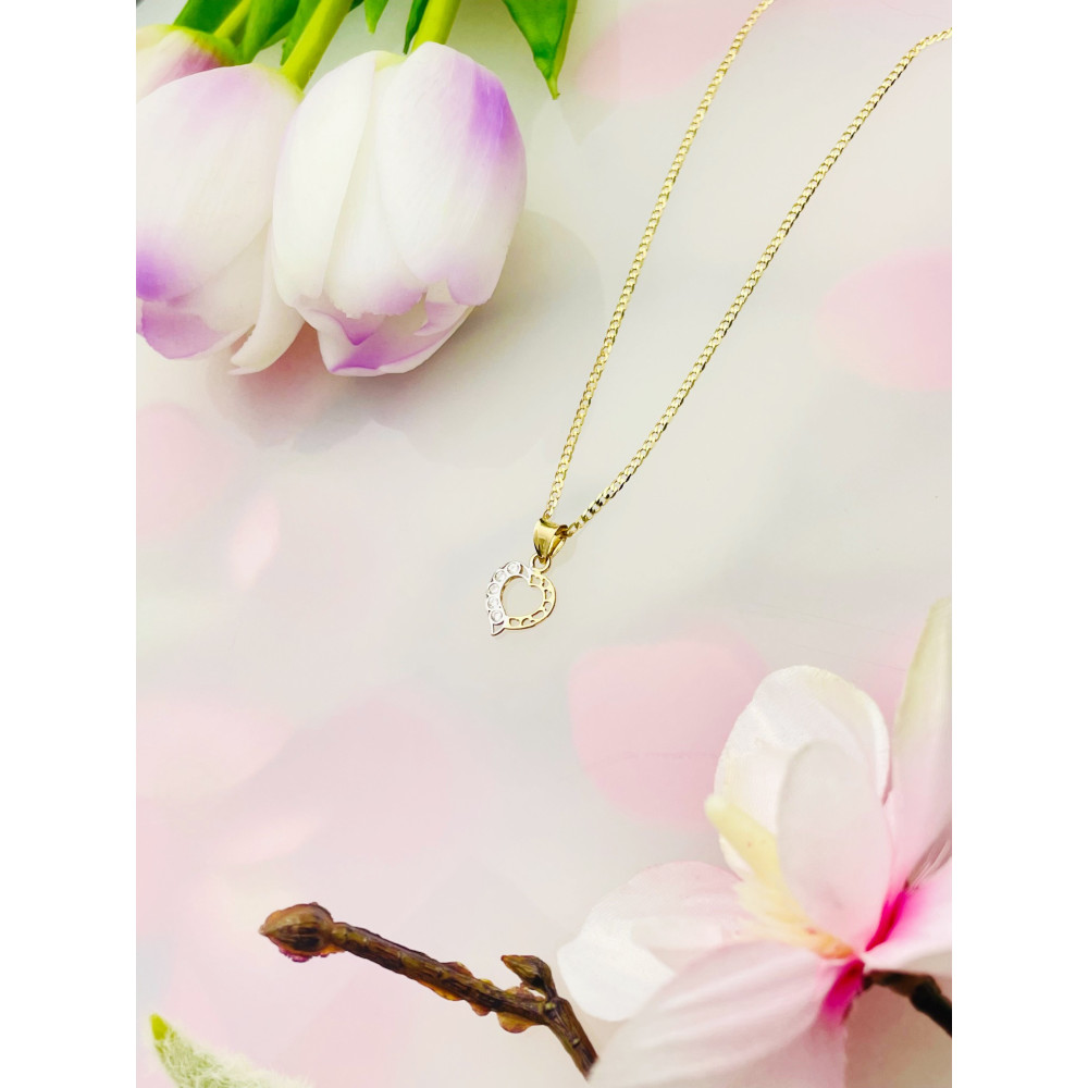 Anhänger Kettenanhänger Gelbgold Goldanhänger Herz mit Zirkonia 585er 14KT