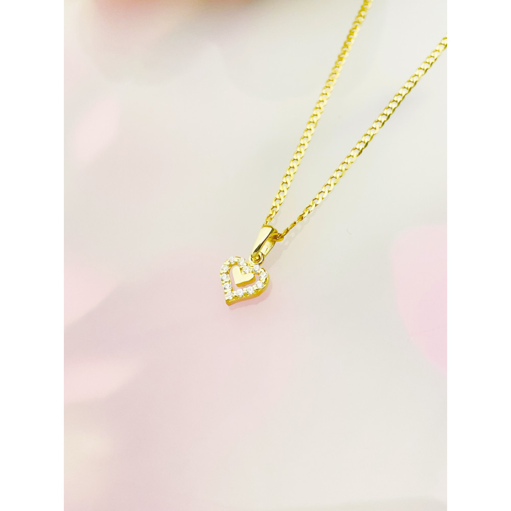 Anhänger Kettenanhänger Gelbgold Goldanhänger Herz mit Zirkonia 585er 14KT