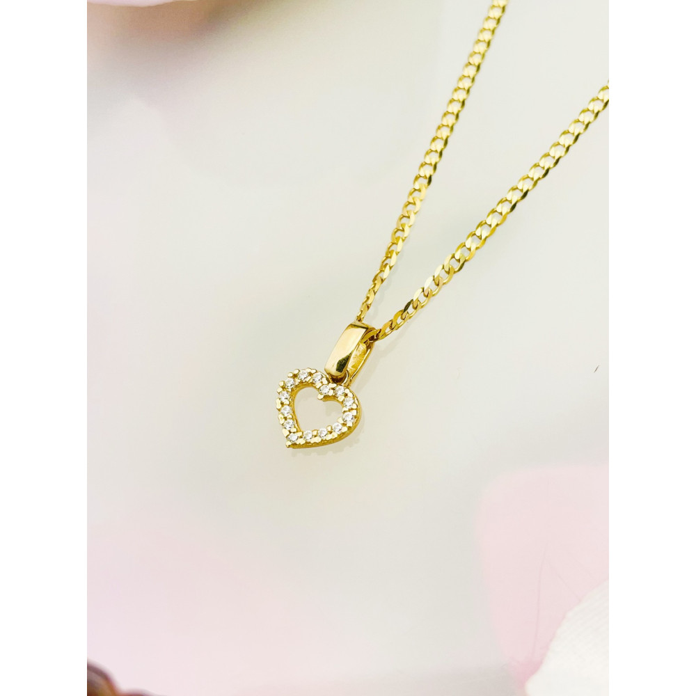 Anhänger Kettenanhänger Gelbgold Goldanhänger Herz mit Zirkonia 585er 14KT