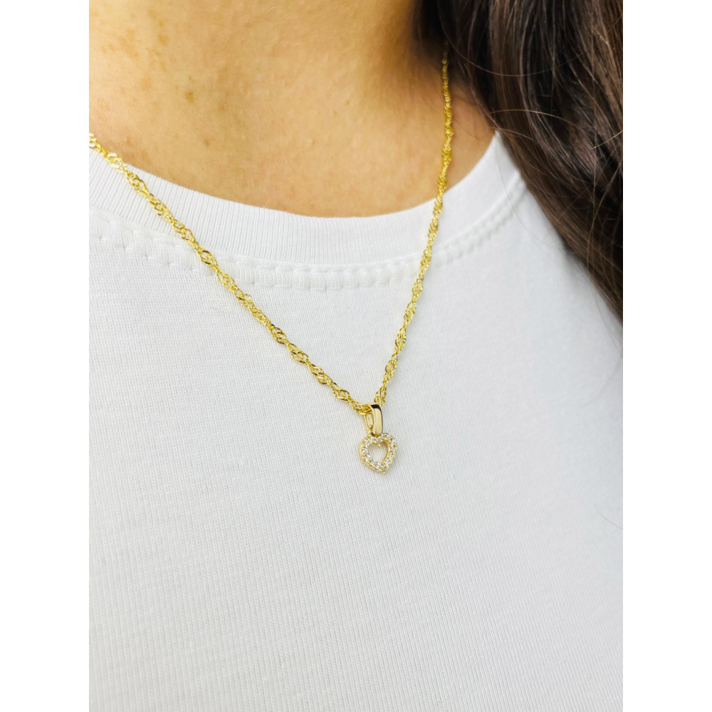 Anhänger Kettenanhänger Gelbgold Goldanhänger Herz mit Zirkonia 585er 14KT