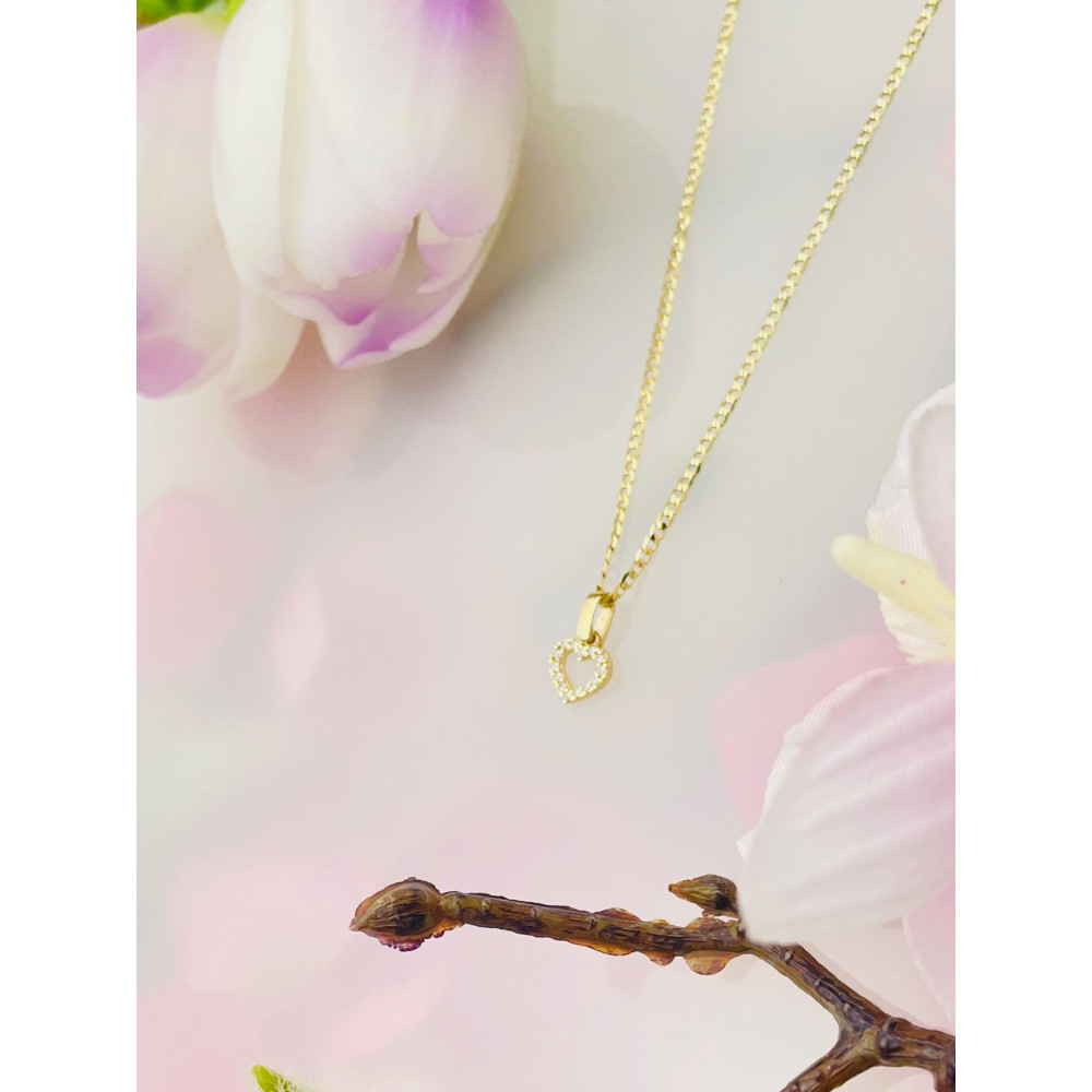 Anhänger Kettenanhänger Gelbgold Goldanhänger Herz mit Zirkonia 585er 14KT