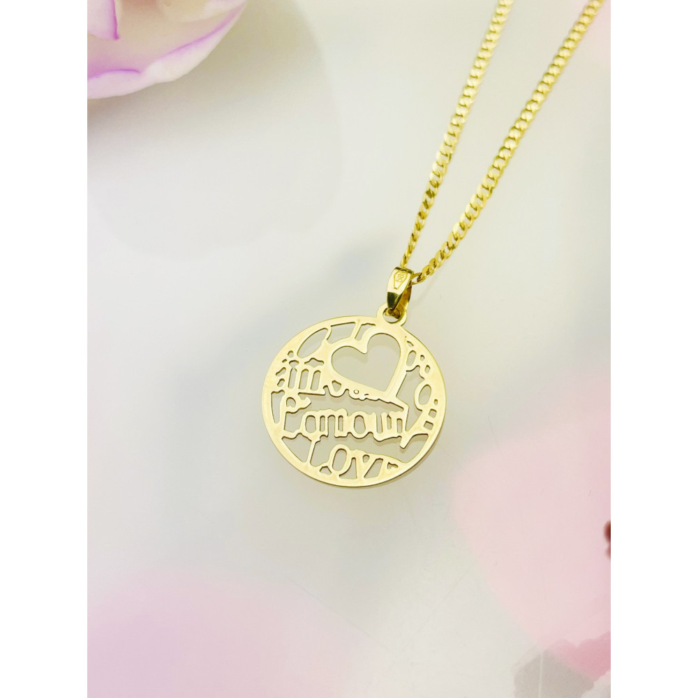 copy of Złoty wisiorek zawieszka rozeta ażurowa