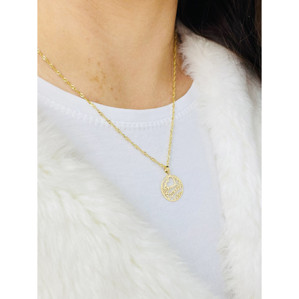 copy of Złoty wisiorek zawieszka rozeta ażurowa