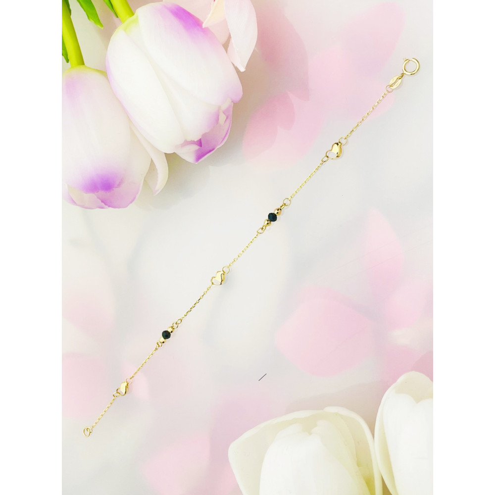 copy of Złota bransoletka z zawieszkami serce