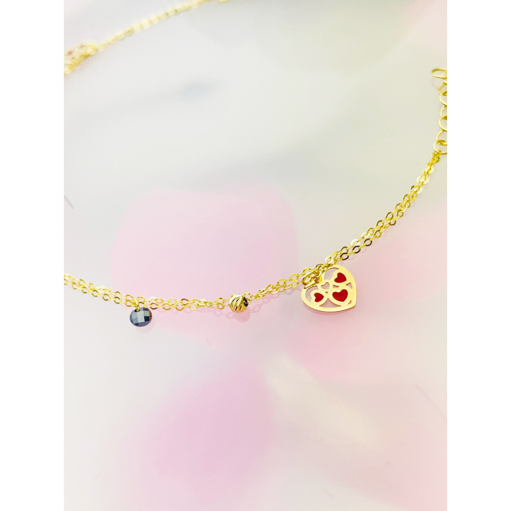 copy of Złota bransoletka z zawieszkami serce