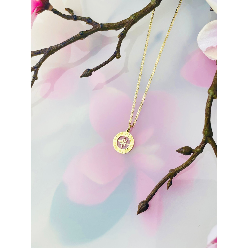 Anhänger Kettenanhänger Windrose  Gelbgold Goldanhänger 585er 14KT