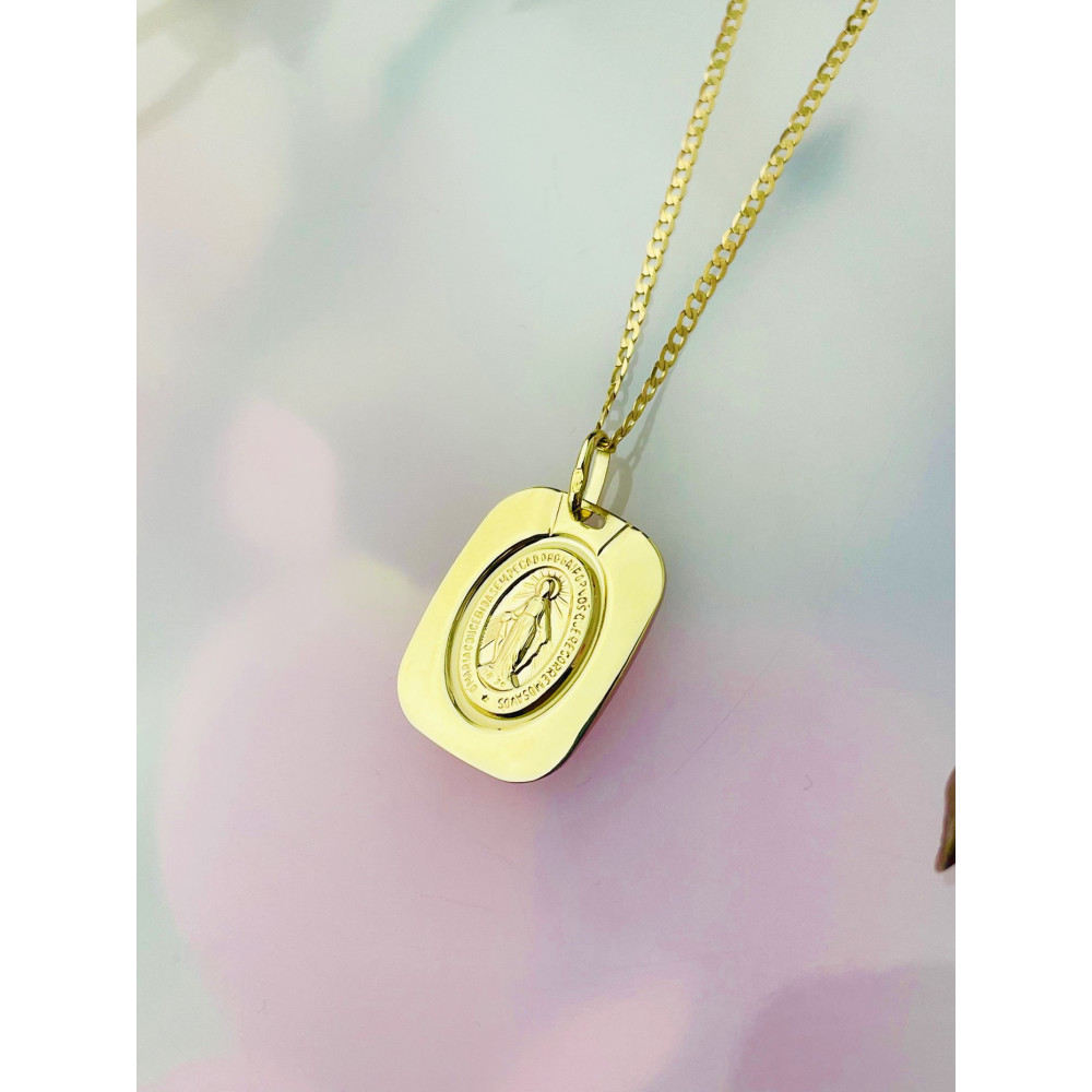 Złoty Medalik Zawieszka Matka Boska Cudowna Immaculata Milagrosa