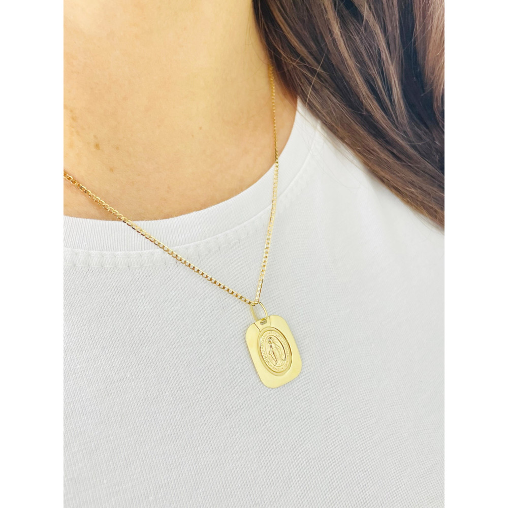 Anhänger Madonna Maria Immaculata Milagrosa Kettenanhänger Gelbgold Goldanhänger Erstkommunion