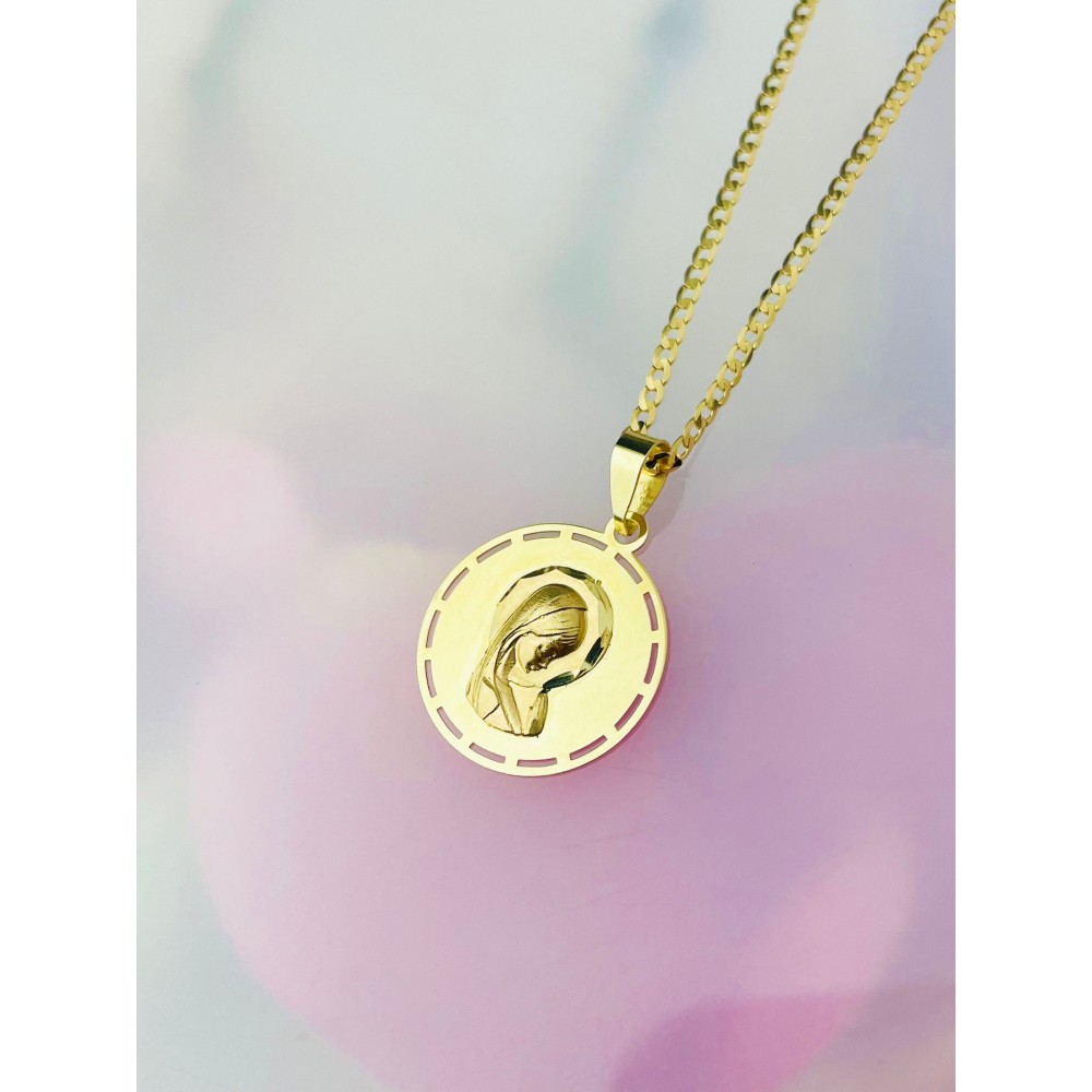 Złoty Medalik Zawieszka Matka Boska Fatimska