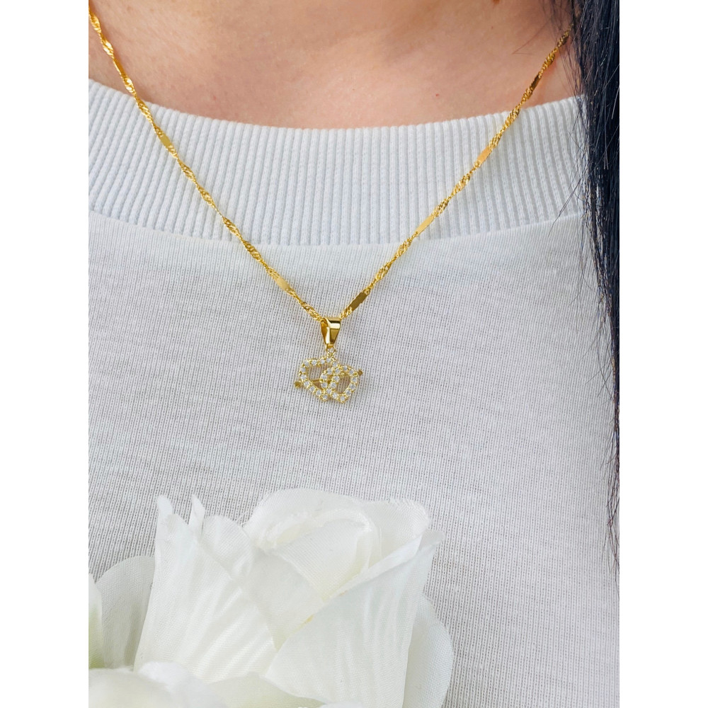 copy of Złoty wisiorek zawieszka rozeta ażurowa