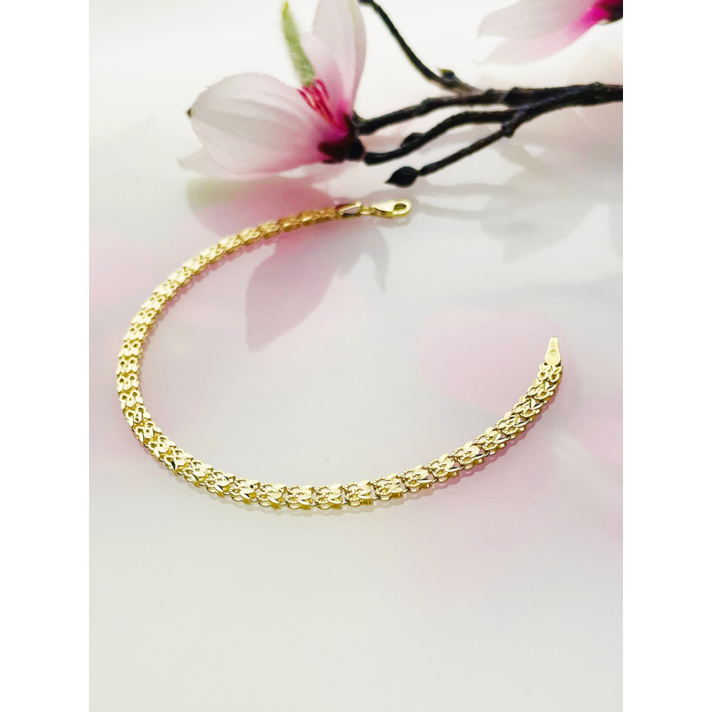 Złota bransoletka ozdobna listki