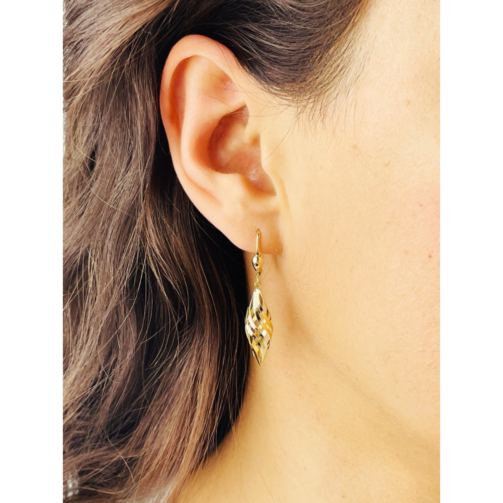 Ohrringe Ohrhänger Ohrstecker Ohrschmuck Gelbgold Paar 14KT 585er Gold