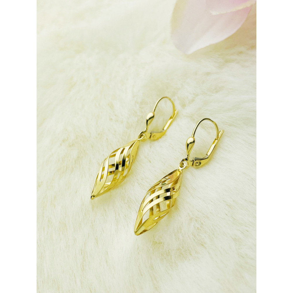 Ohrringe Ohrhänger Ohrstecker Ohrschmuck Gelbgold Paar 14KT 585er Gold