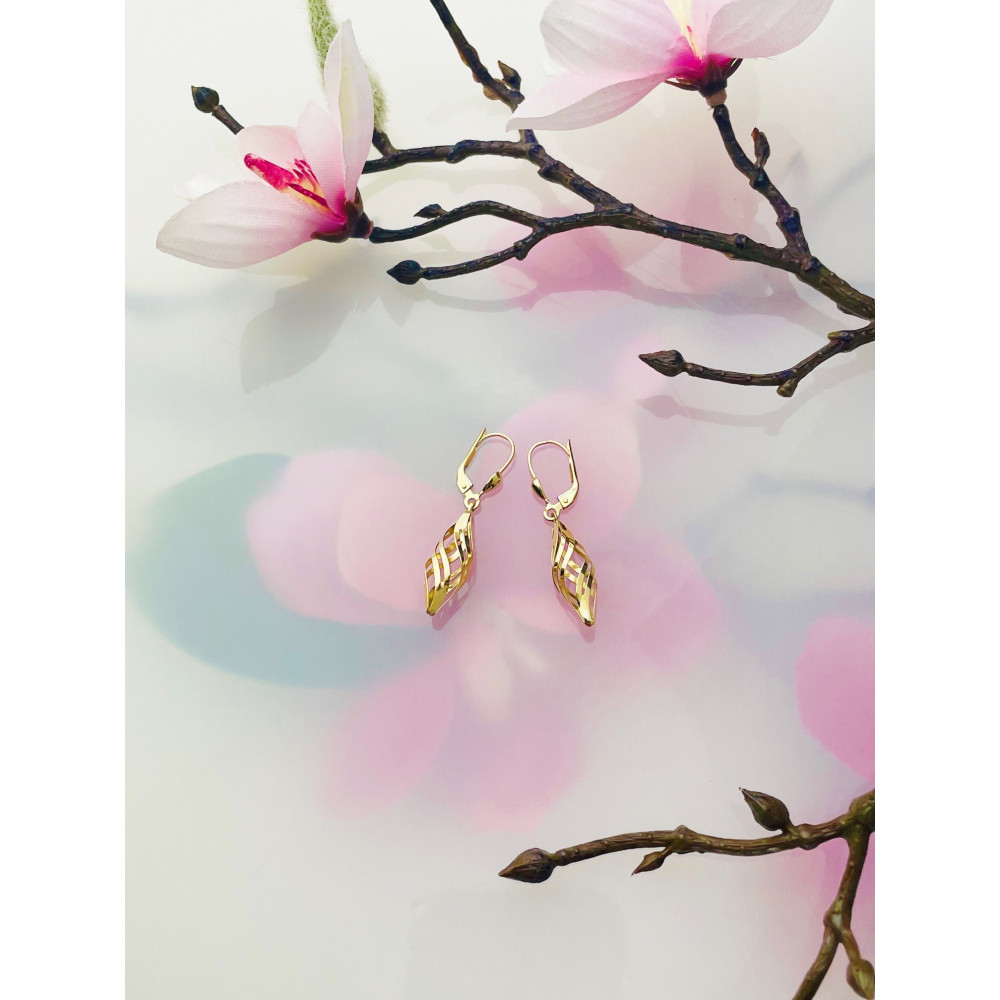 Ohrringe Ohrhänger Ohrstecker Ohrschmuck Gelbgold Paar 14KT 585er Gold