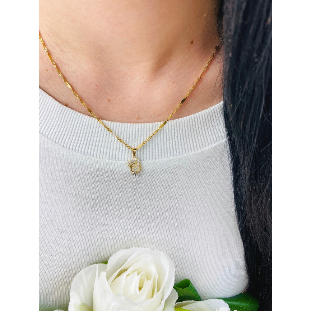 copy of Złoty wisiorek zawieszka rozeta ażurowa