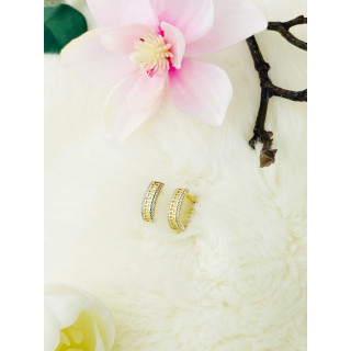 griechisches Muster Ohrringe mit Zirkonia Ohrhänger Ohrstecker Ohrschmuck 585er 14KT Gelbgold