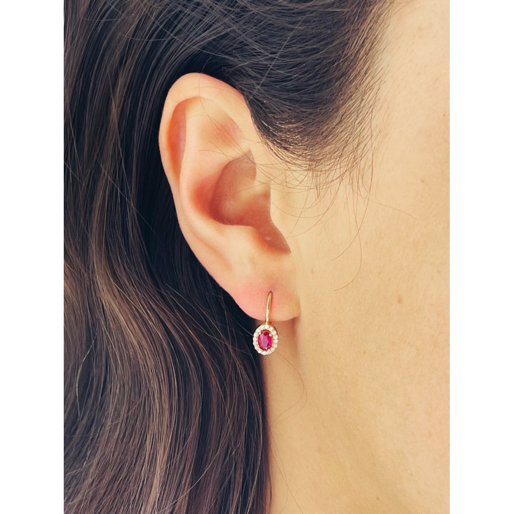 Ohrringe mit Zirkonia Ohrhänger Ohrstecker Ohrschmuck 585er 14KT Gelbgold