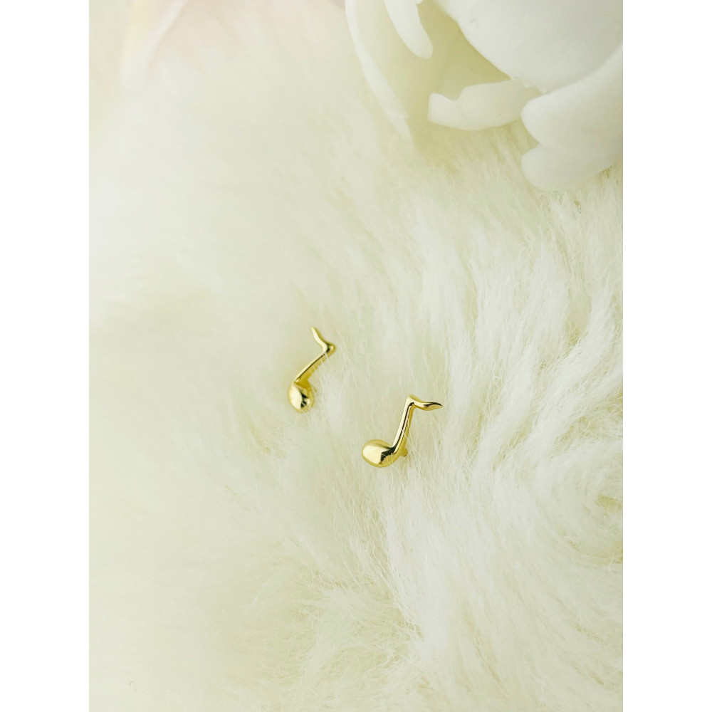 Złote kolczyki nutki nutka