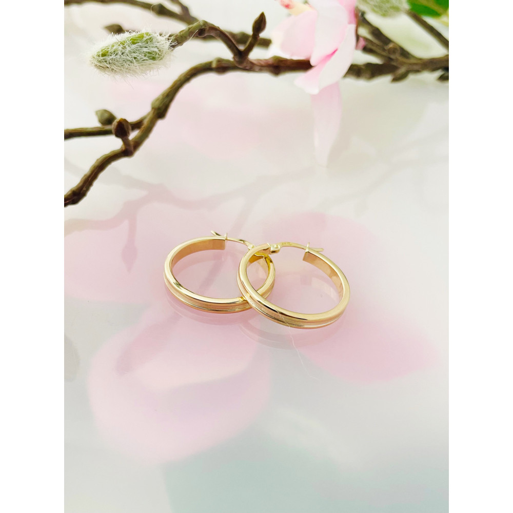 Złote kolczyki koła szerokie zdobione