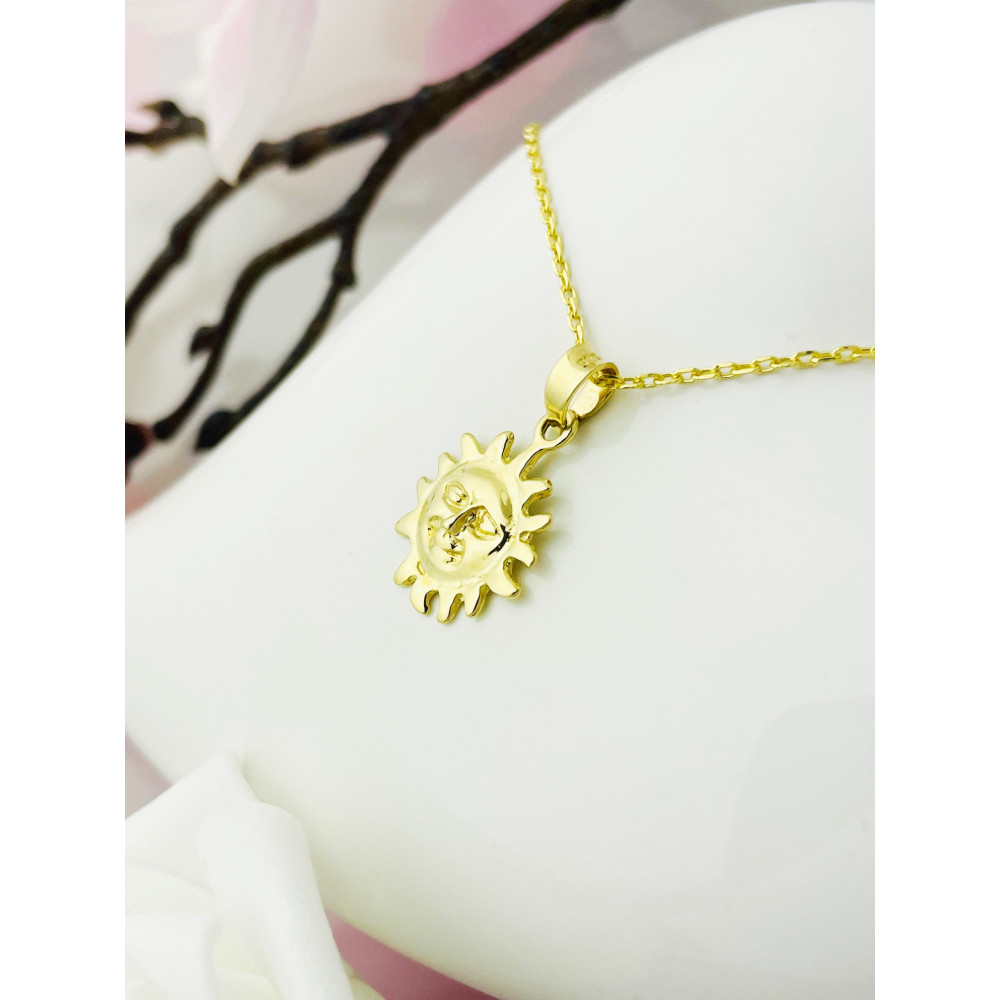 Złoty wisiorek zawieszka słońce szczęścia