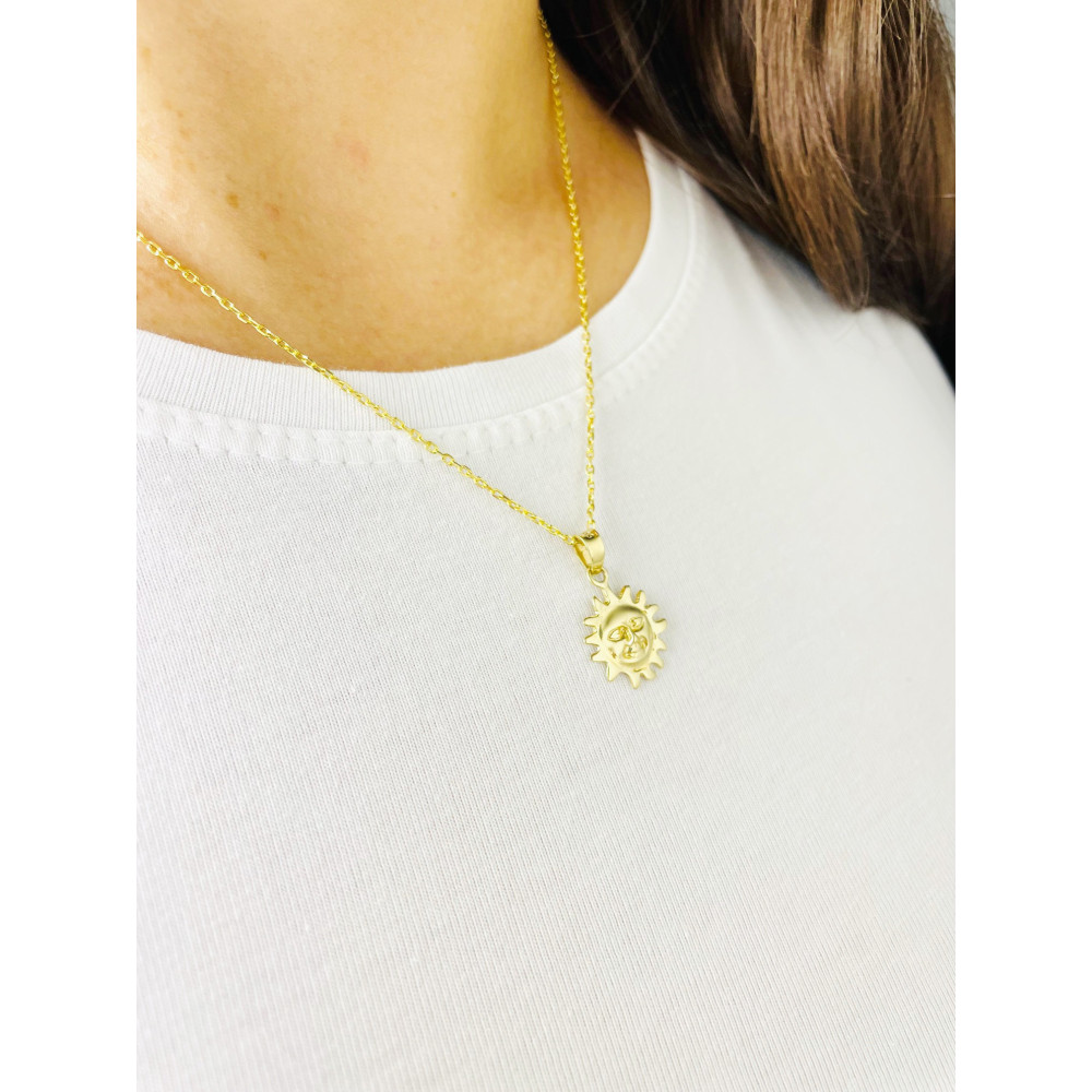 Złoty wisiorek zawieszka słońce szczęścia