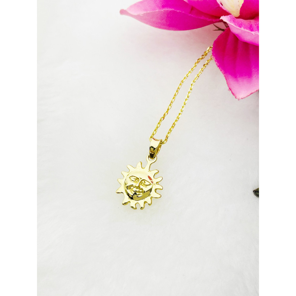 Złoty wisiorek zawieszka słońce szczęścia